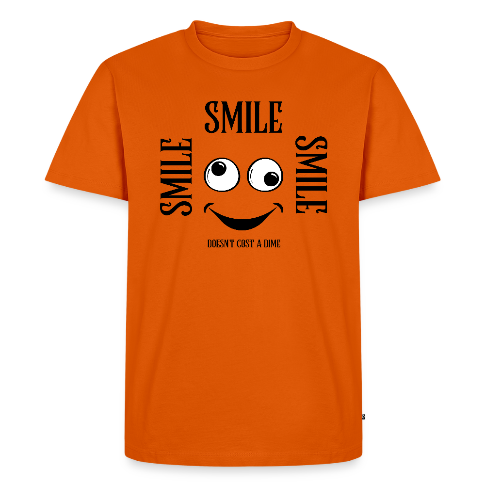 Miesten Spreadshirt Premium T-paita Smile - oranssi