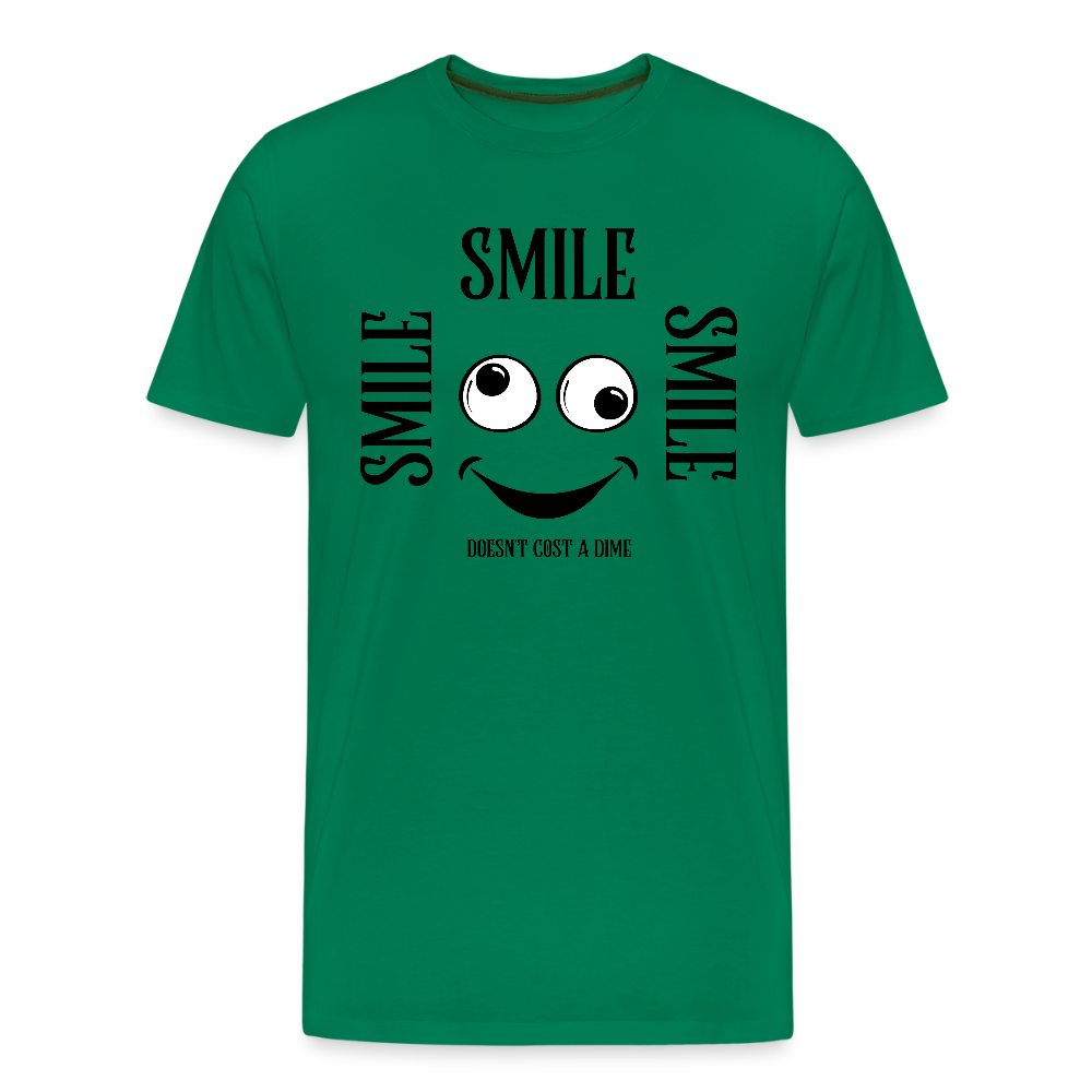 Miesten Spreadshirt Premium T-paita Smile - kelly vihreä
