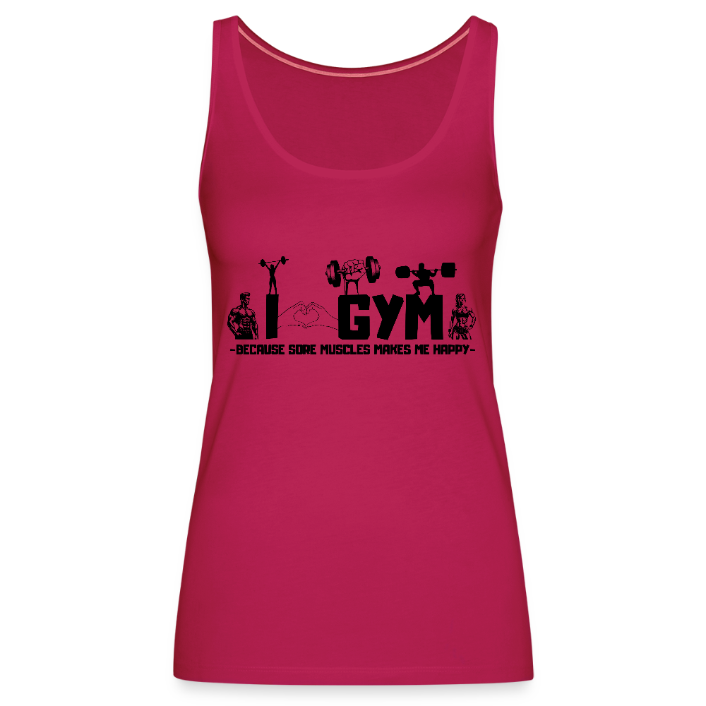 Naisten Spreadshirt Premium hihaton T-paita Sali - tumma pinkki