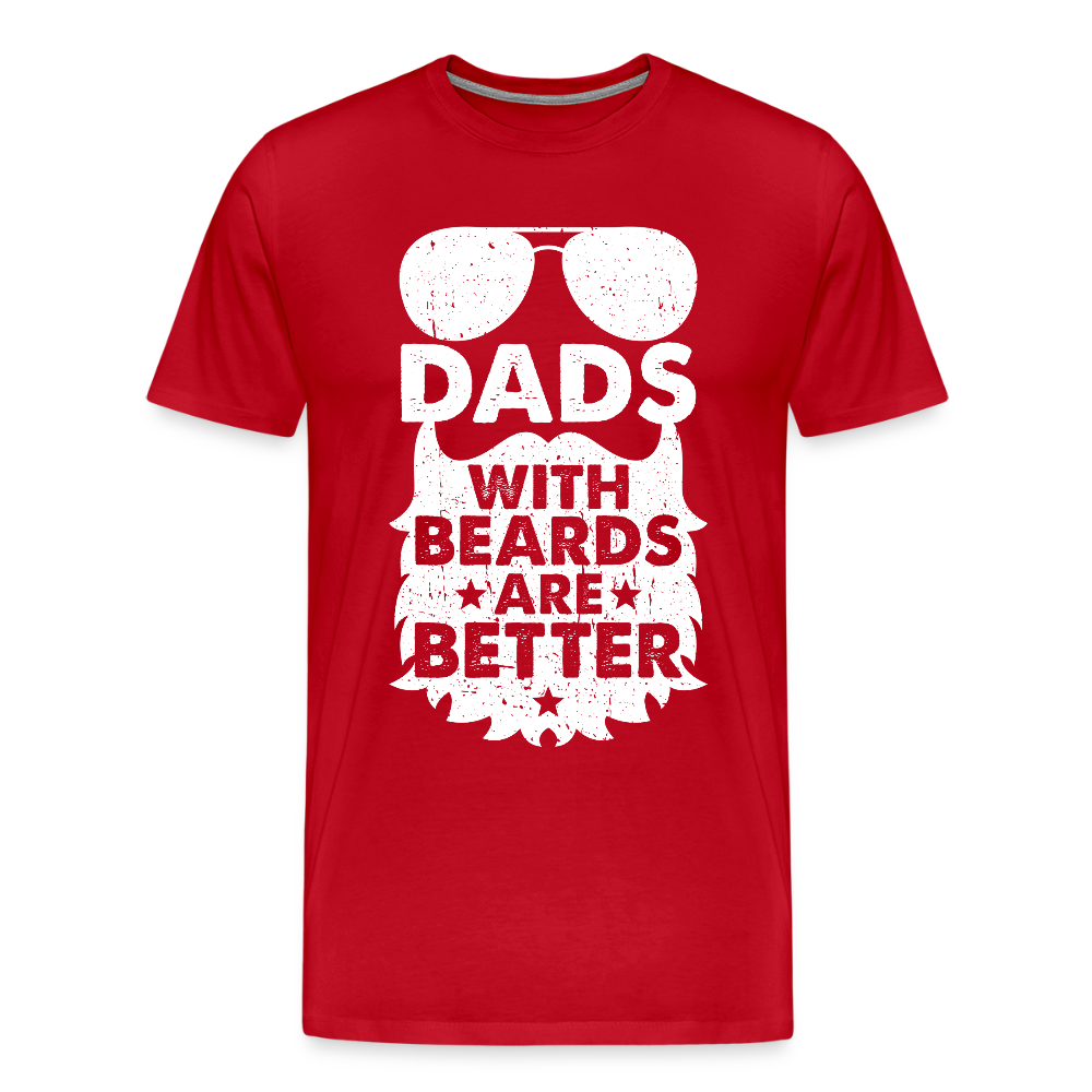 Miesten Spreadshirt Premium T-Paita Dads with beards Printillä - punainen