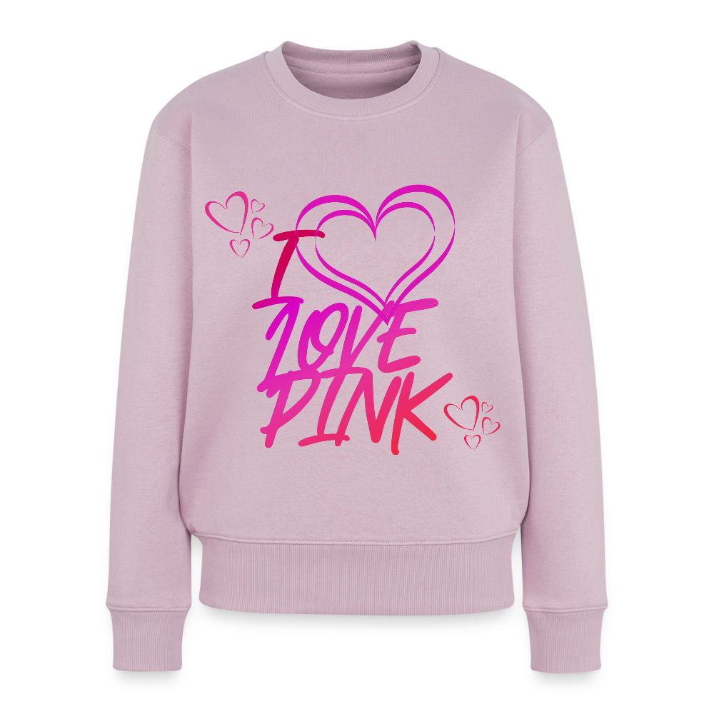 Naisten premium collegepaita I Love Pink - vanha roosa
