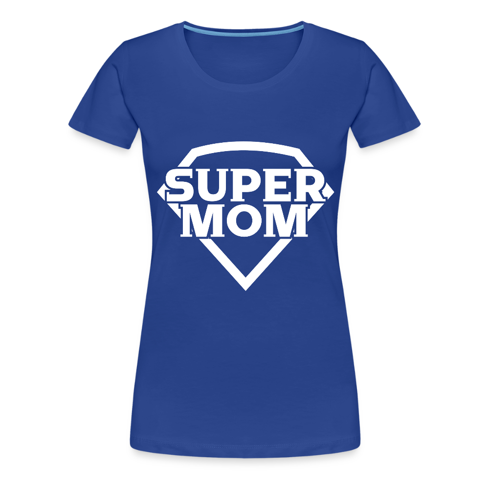Naisten Spreadshirt Premium T-Paita Supermom printillä - kuninkaansininen