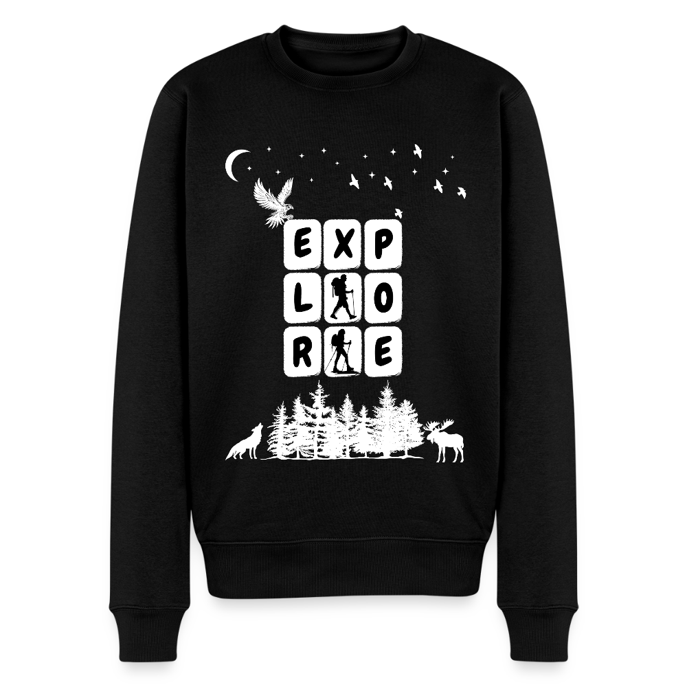 Miesten premium collegepaita Explore - musta