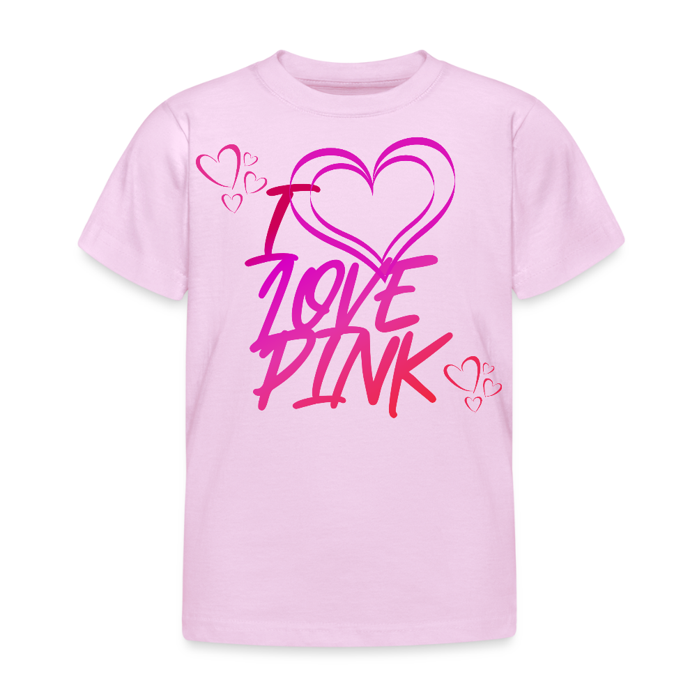 B&C Lasten T-Paita I Love Pink 3-8-Vuotiaille - vaalea pinkki