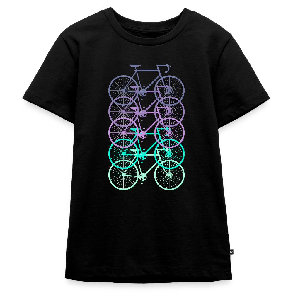 Nuorten Premium T-Paita Spreadshirt Pyörä-aiheisella Printillä - musta