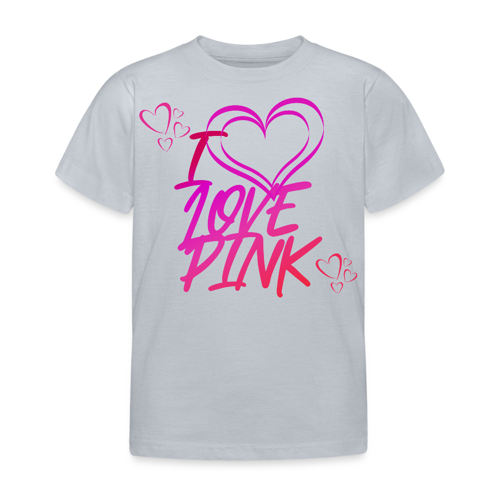 B&C Lasten T-Paita I Love Pink 3-8-Vuotiaille - tyynenmeren harmaa