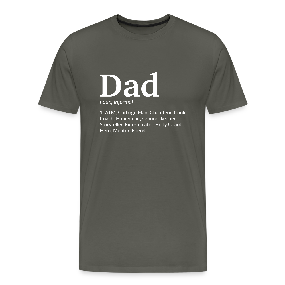 Miesten Spreashirt Premium T-Paita Dad aiheisella Rinta- ja hihaprintillä - asfaltin