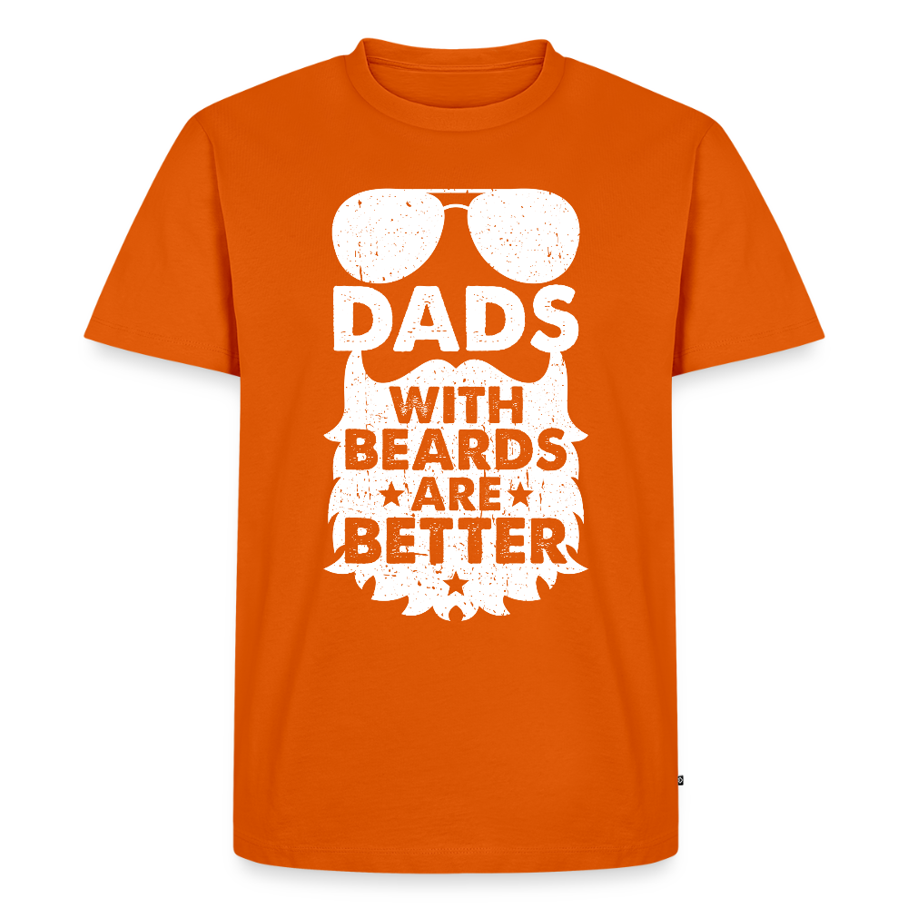 Miesten Spreadshirt Premium T-Paita Dads with beards Printillä - oranssi