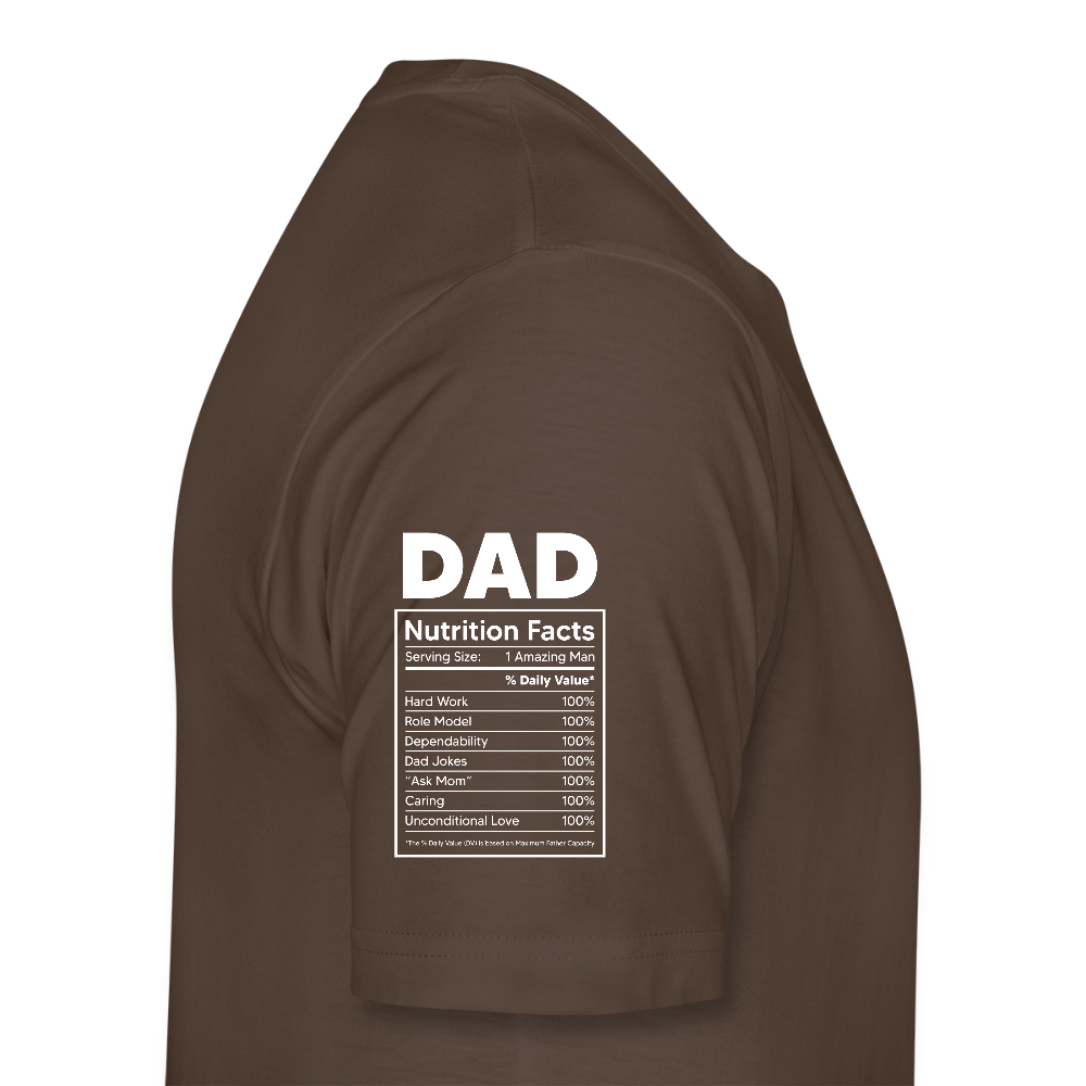 Miesten Spreashirt Premium T-Paita Dad aiheisella Rinta- ja hihaprintillä - tyylikäs ruskea