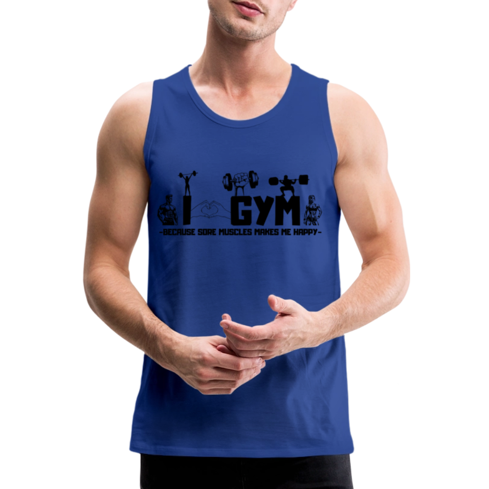 Miesten Spreadshirt Premium hihaton T-paita Sali - kuninkaansininen