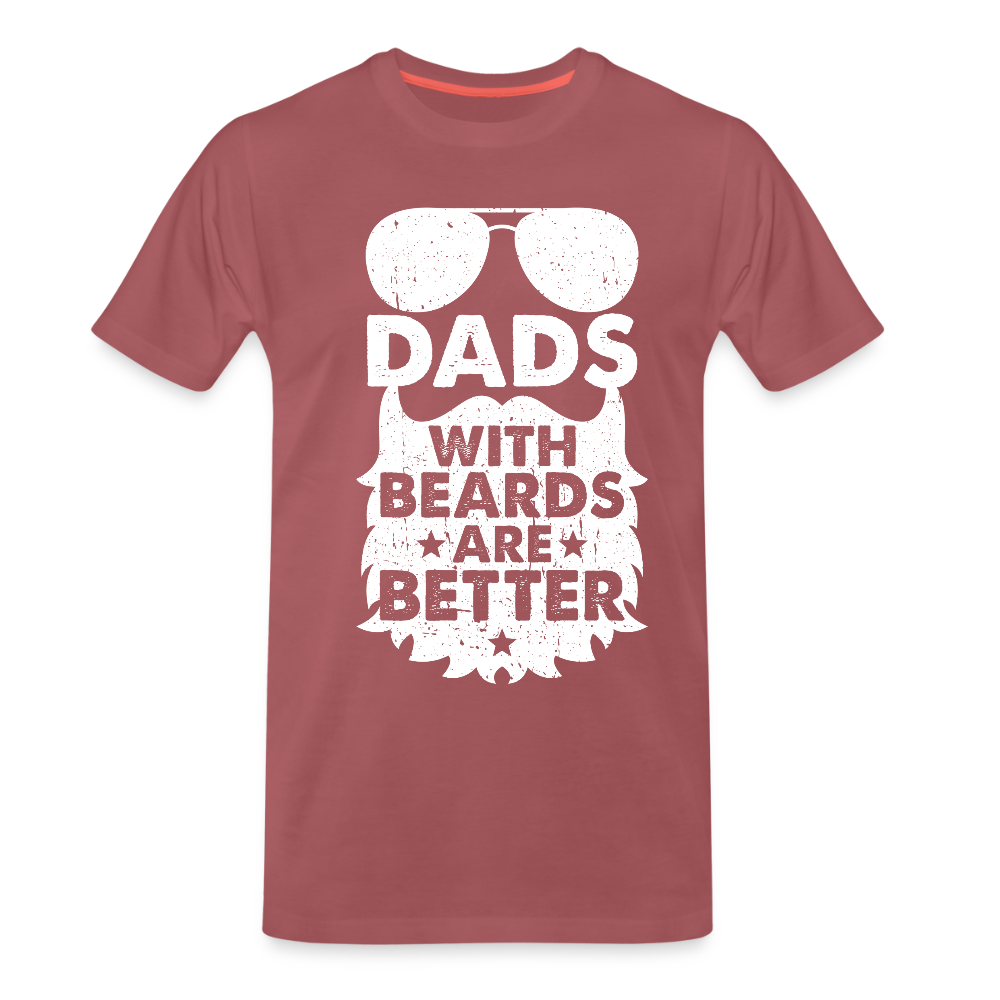 Miesten Spreadshirt Premium T-Paita Dads with beards Printillä - pestyn burgundin värinen