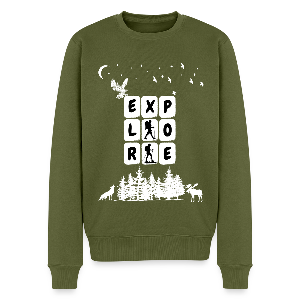 Miesten premium collegepaita Explore - khaki
