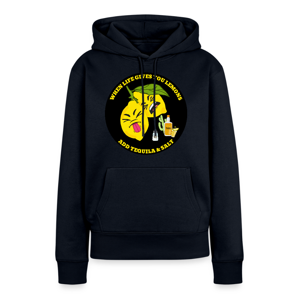 Naisten Premium huppari When life gives lemons black - laivastonsininen