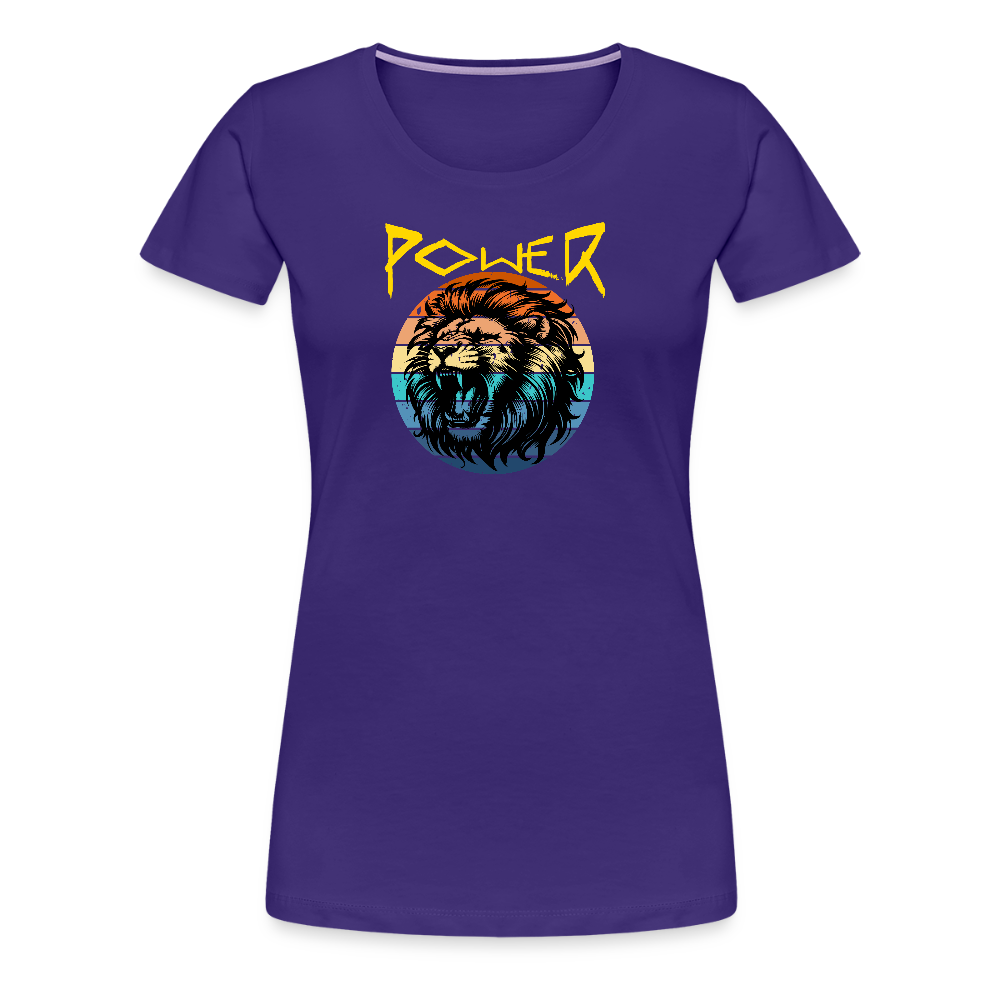 Naisten Spreadshirt Premium T-paita Power Lion - liila