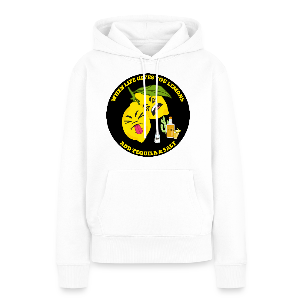 Naisten Premium huppari When life gives lemons black - valkoinen