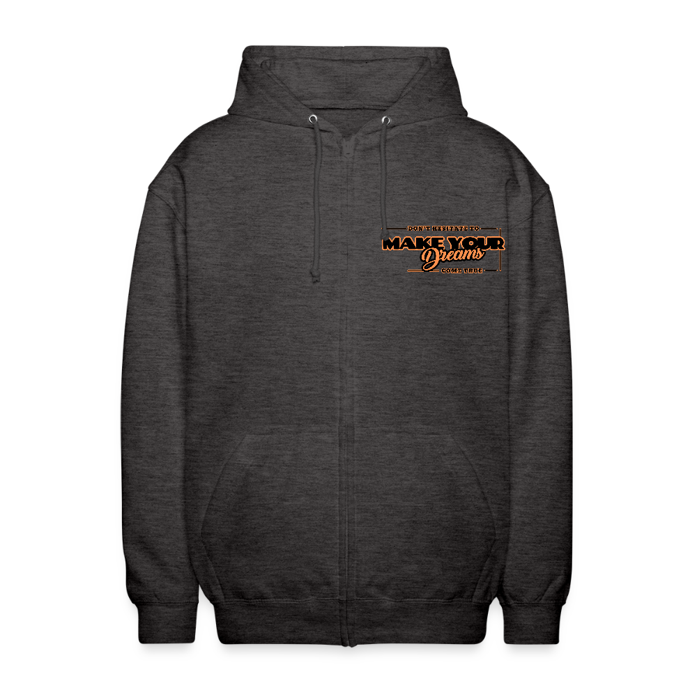 Unisex Vetoketjuhuppari make your dreams come true - hiilenharmaa