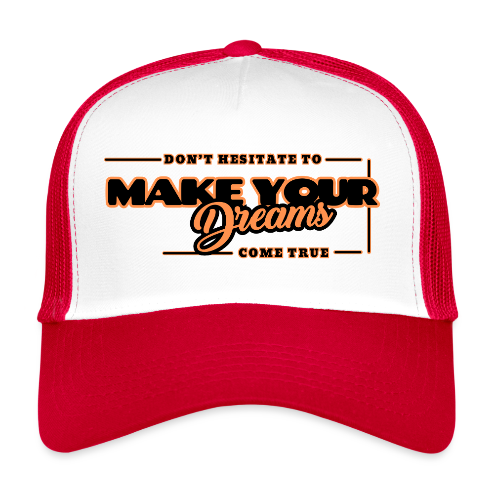 Trucker Lippis make your dreams come true - valkoinen/punainen