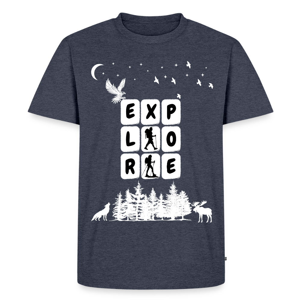 Miesten Premium T-paita Explore - deniminsininen