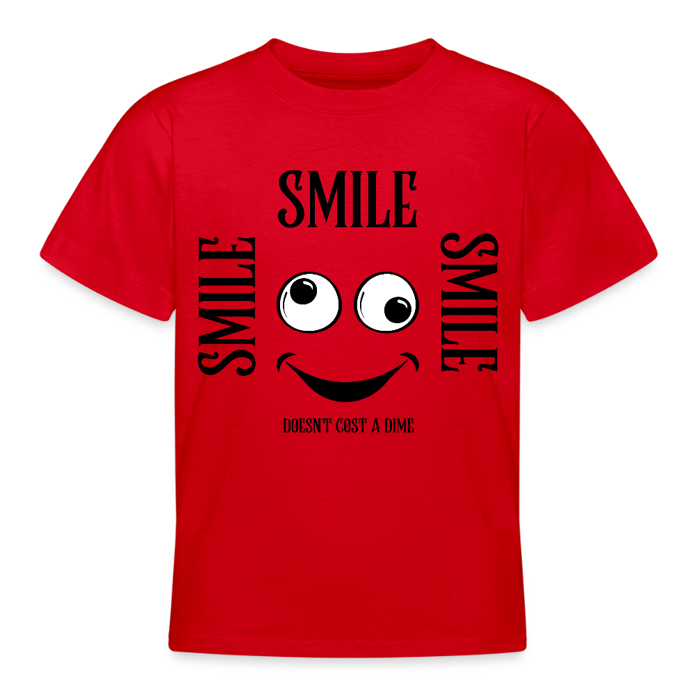 B&C Nuorten T-paita Smile 9-14-Vuotiaille - punainen
