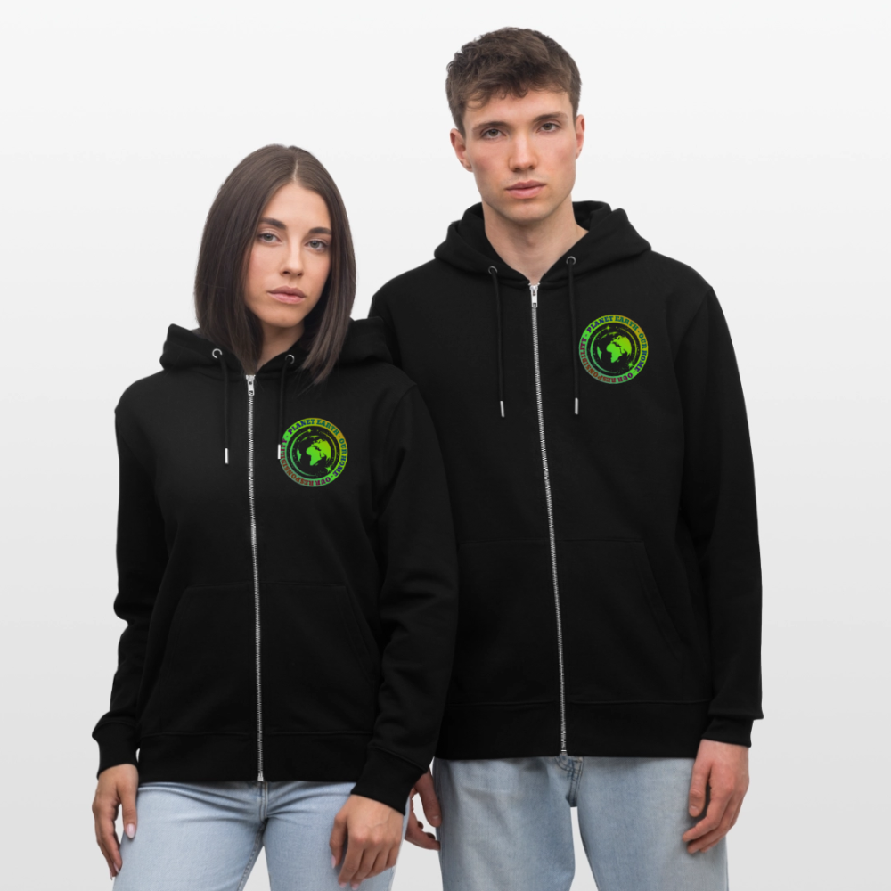Unisex Luomu Vetoketjuhuppari Planeetta Maa - musta