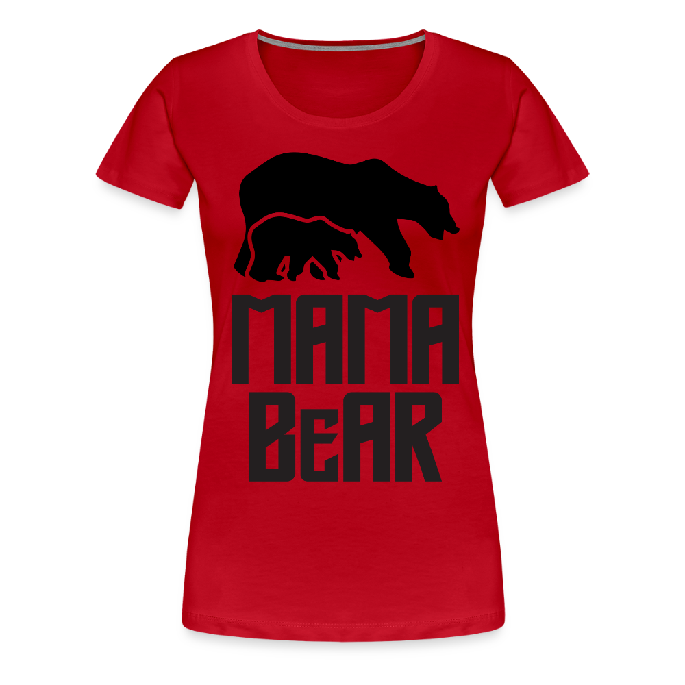 Naisten Spreadshirt Premium T-Paita MAMA BEAR Printillä - punainen
