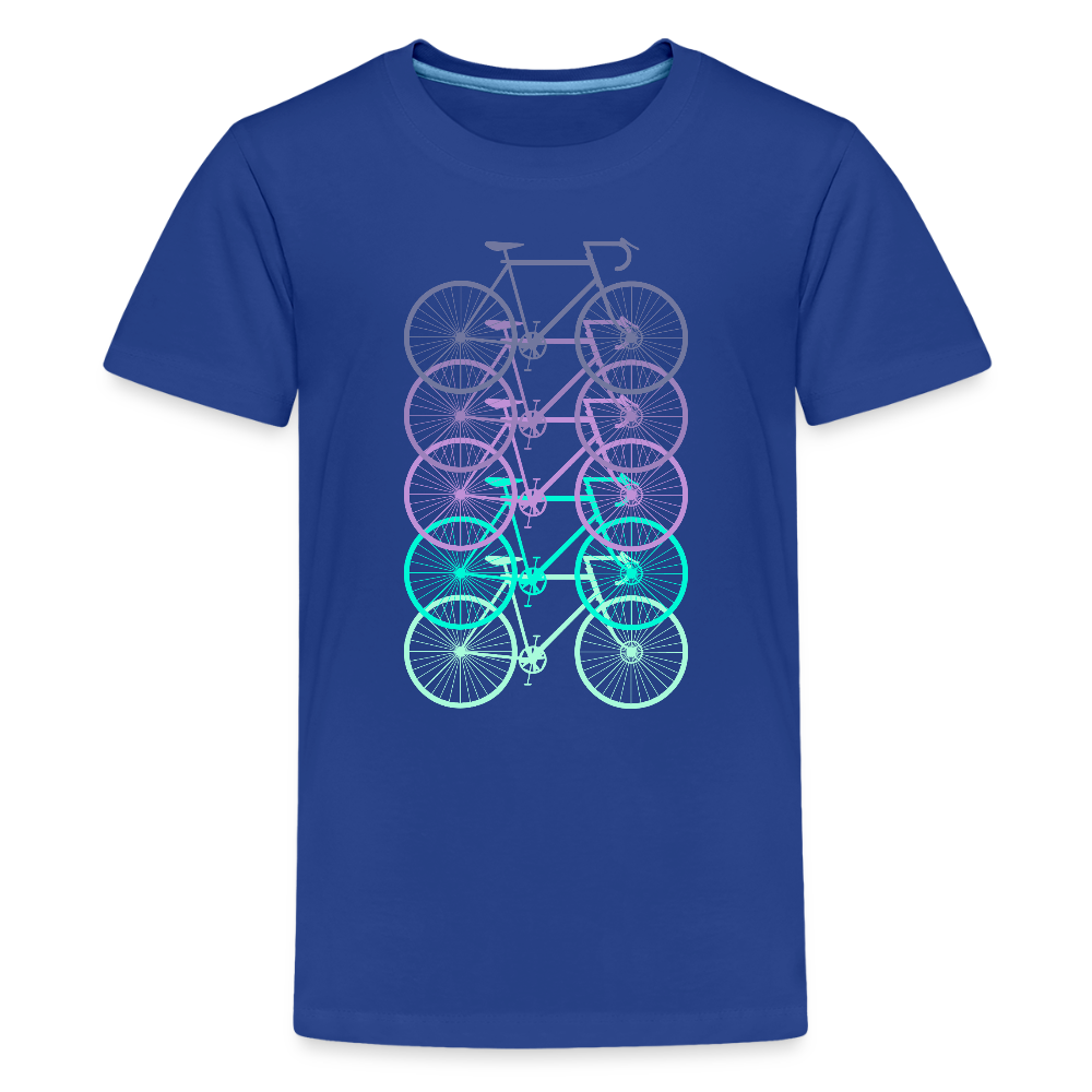 Nuorten Premium T-Paita Spreadshirt Pyörä-aiheisella Printillä - kuninkaansininen
