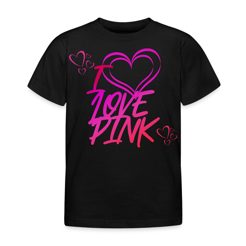 B&C Lasten T-Paita I Love Pink 3-8-Vuotiaille - musta