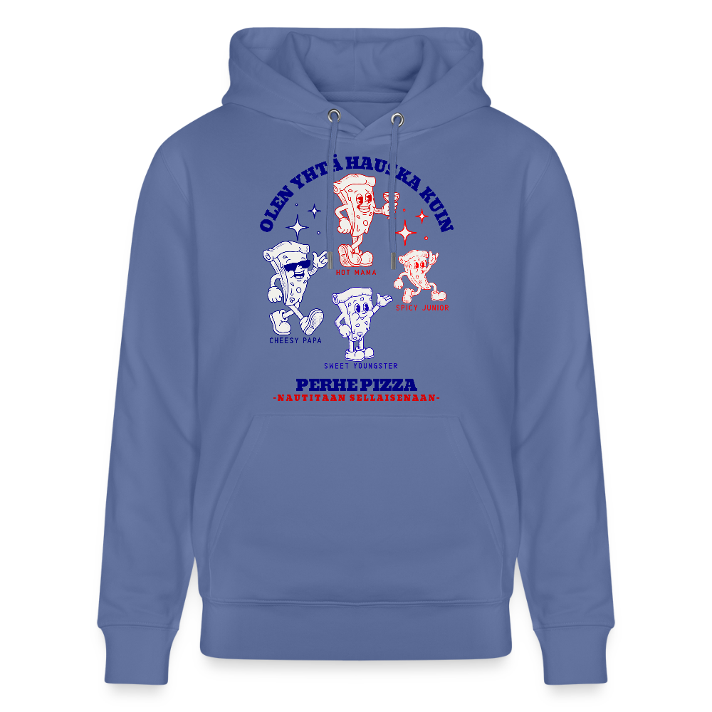 Unisex luomuhuppari Perhe Pizza - sininen