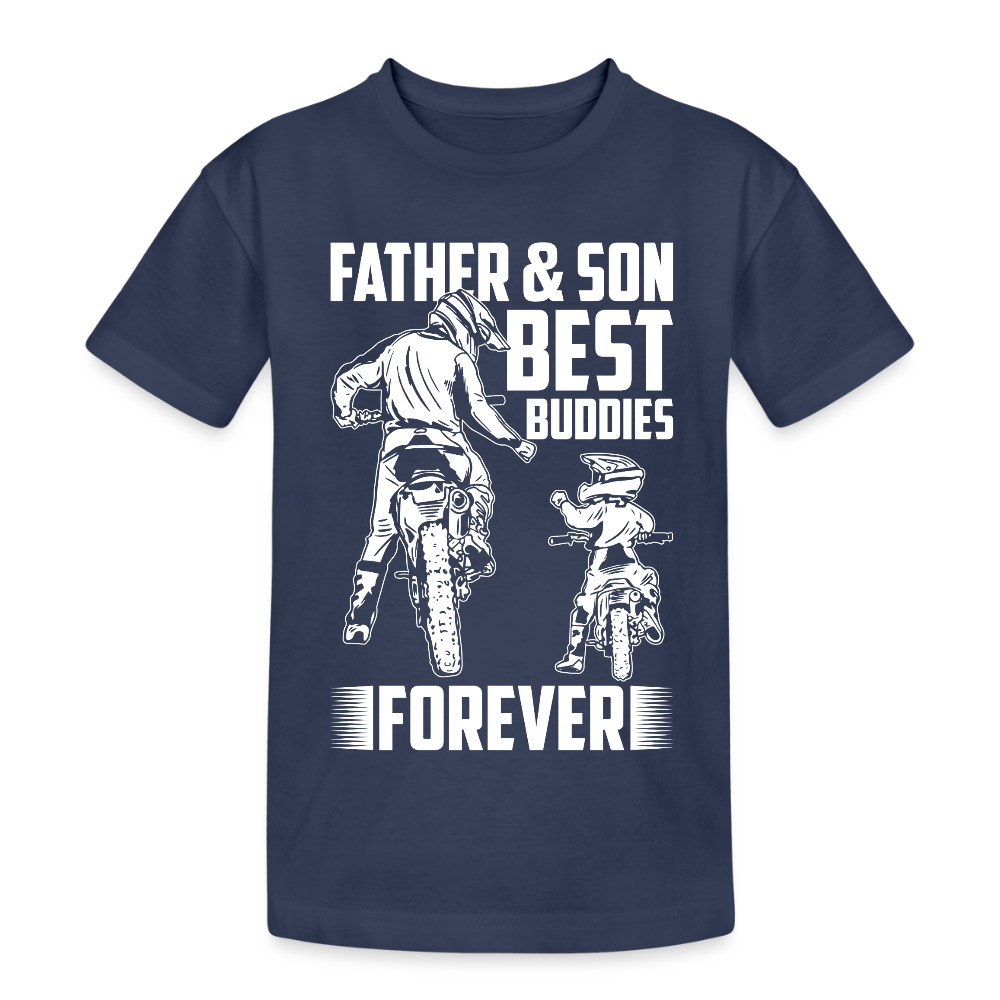 Lasten Heavy Cotton t-paita Father&Son Printillä - navy