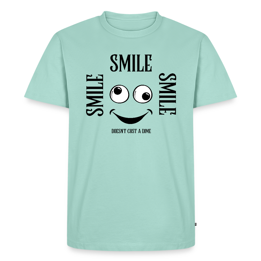 Miesten Spreadshirt Premium T-paita Smile - minttu