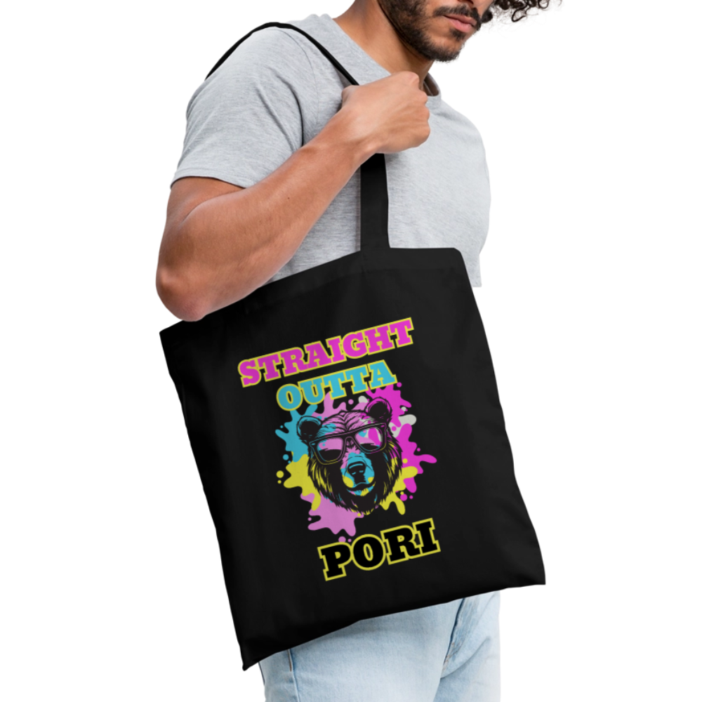 Kangaskassi Straight Outta Pori Värikäs - musta