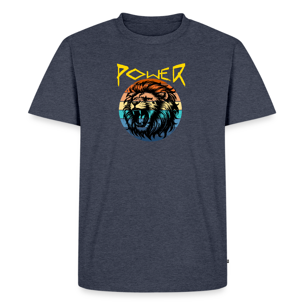 Miesten Spreadshirt Premium T-paita Power Lion - deniminsininen