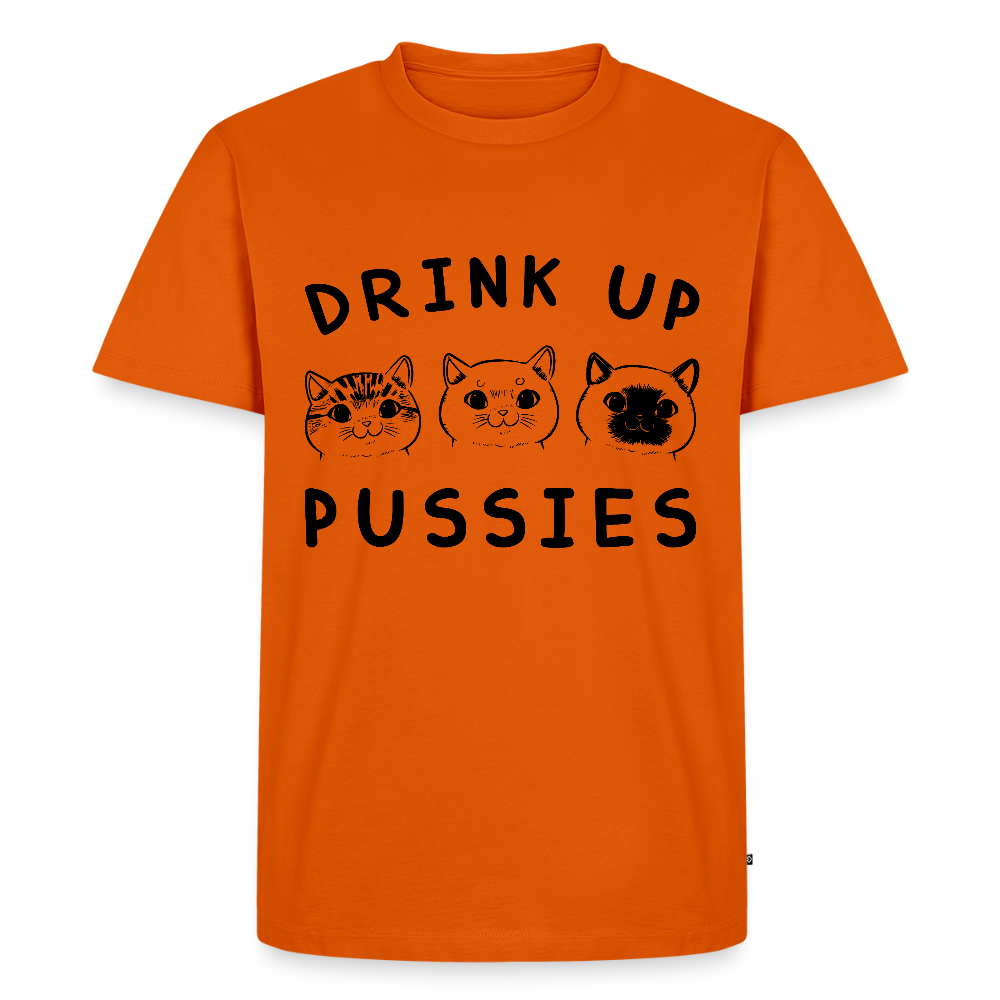 Miesten Premium T-Paita Drink Up Pussies Printillä - oranssi