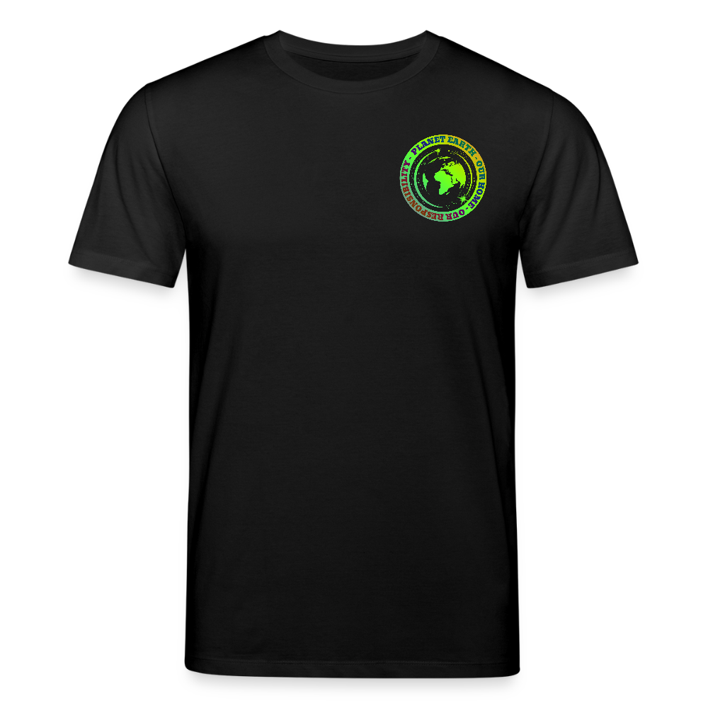 Unisex luomu t-paita Planeetta Maa - musta