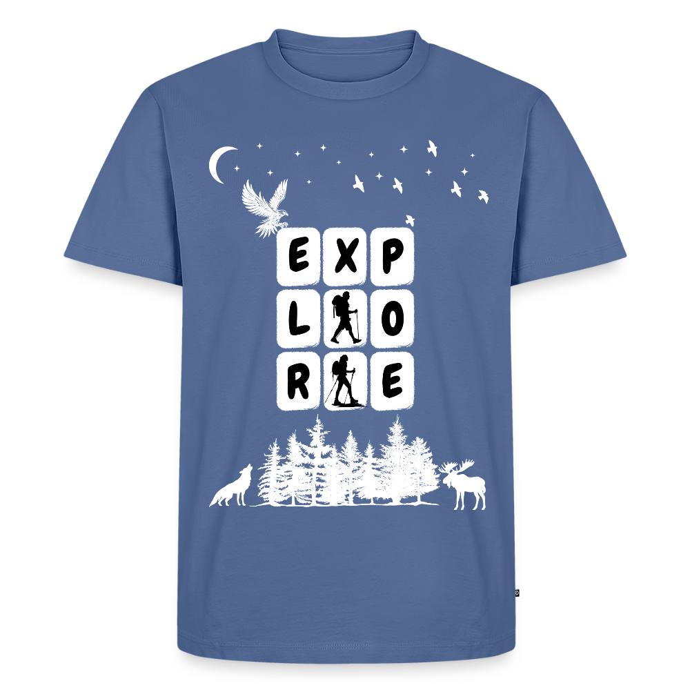 Miesten Premium T-paita Explore - kyyhkynsininen