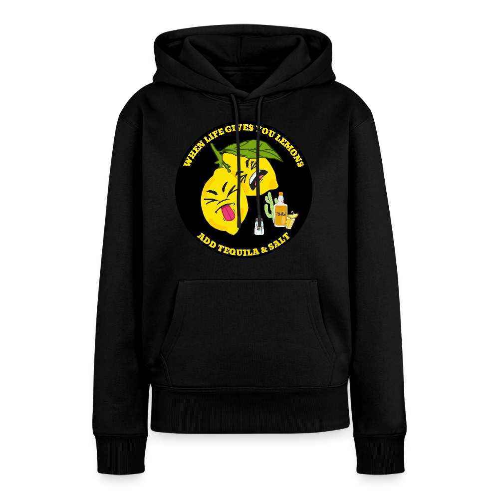 Naisten Premium huppari When life gives lemons black - musta