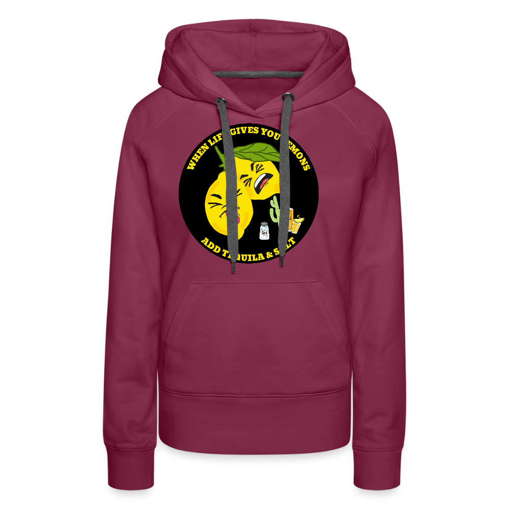 Naisten Premium huppari When life gives lemons black - bordeaux