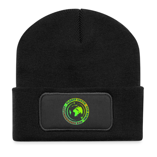 Patch-pipo kierrätysmateriaalista Planeetta Maa - musta