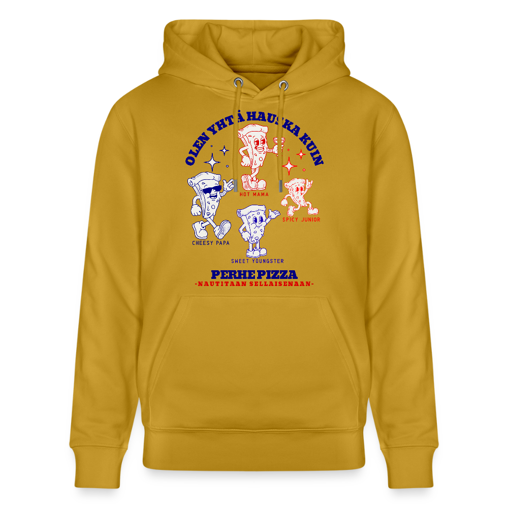 Unisex luomuhuppari Perhe Pizza - okra