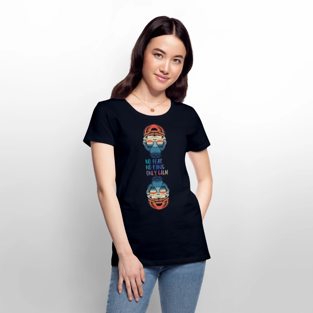 Naisten Premium T-paita Calm Monkey - laivastonsininen