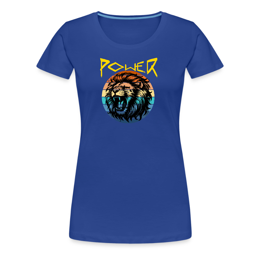 Naisten Spreadshirt Premium T-paita Power Lion - kuninkaansininen