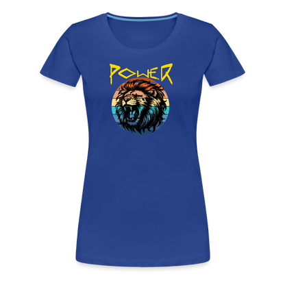 Naisten Spreadshirt Premium T-paita Power Lion - kuninkaansininen