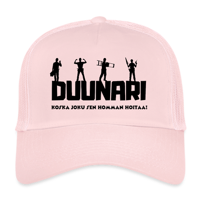 Trucker lippis Duunari Printillä - vaaleanpunainen