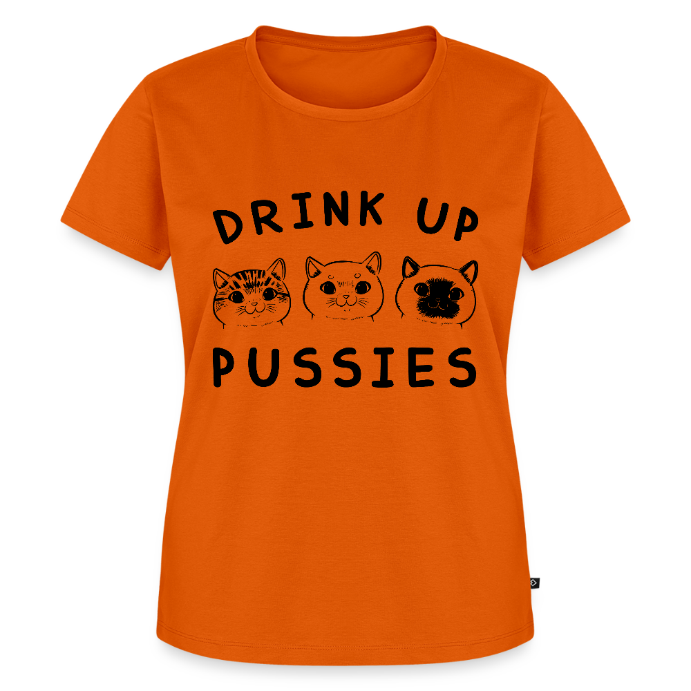 Naisten Premium T-Paita Drink Up Pussies - oranssi 