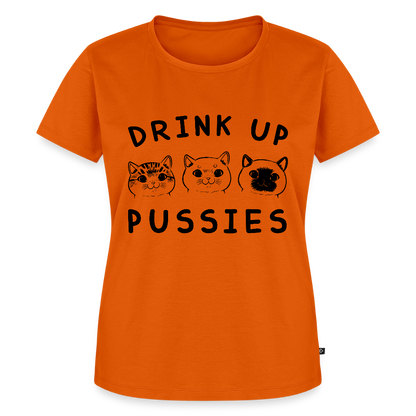 Naisten Premium T-Paita Drink Up Pussies - oranssi 