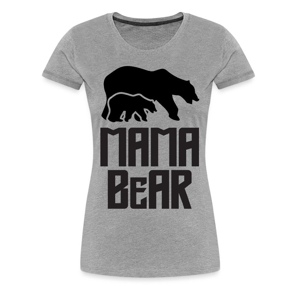 Naisten Spreadshirt Premium T-Paita MAMA BEAR Printillä - harmaasävyinen