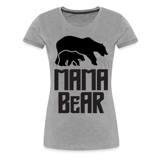 Naisten Spreadshirt Premium T-Paita MAMA BEAR Printillä - harmaasävyinen