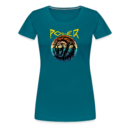 Naisten Spreadshirt Premium T-paita Power Lion - turkoosi