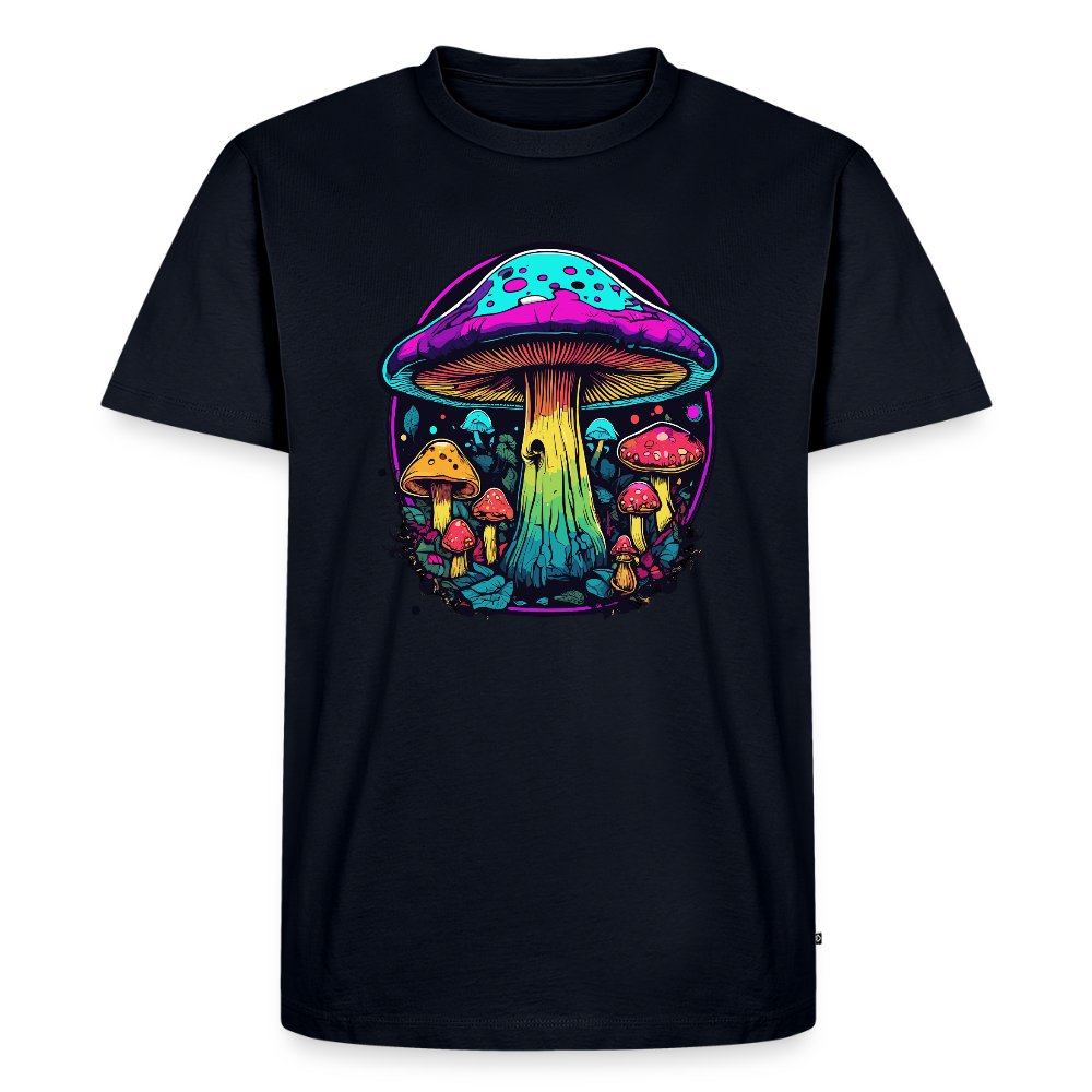 Miesten Spreadshirt Premium t-paita Värikkäällä sieniaiheella - laivastonsininen