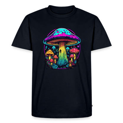 Miesten Spreadshirt Premium t-paita Värikkäällä sieniaiheella - laivastonsininen